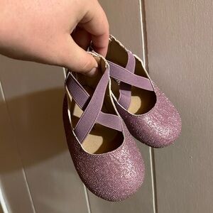 Beldam sole infant 6 purple glitter ballet shoes